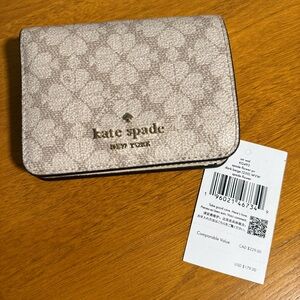 Kate Spade Small Wallet (Dark Beige Spade Flower)